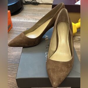 Ann Taylor brown suede heels size 7.5
